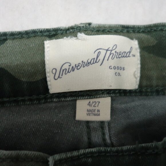 Universal Thread Straight Jeans Women's 4/27 Multicolor Camo High Rise Slim Fit - Picture 5 of 10